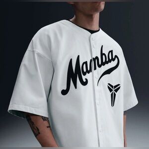 Kobe Bryant "Mamba Out" Baseball Jersey White *Large* Ship Asap 🔥